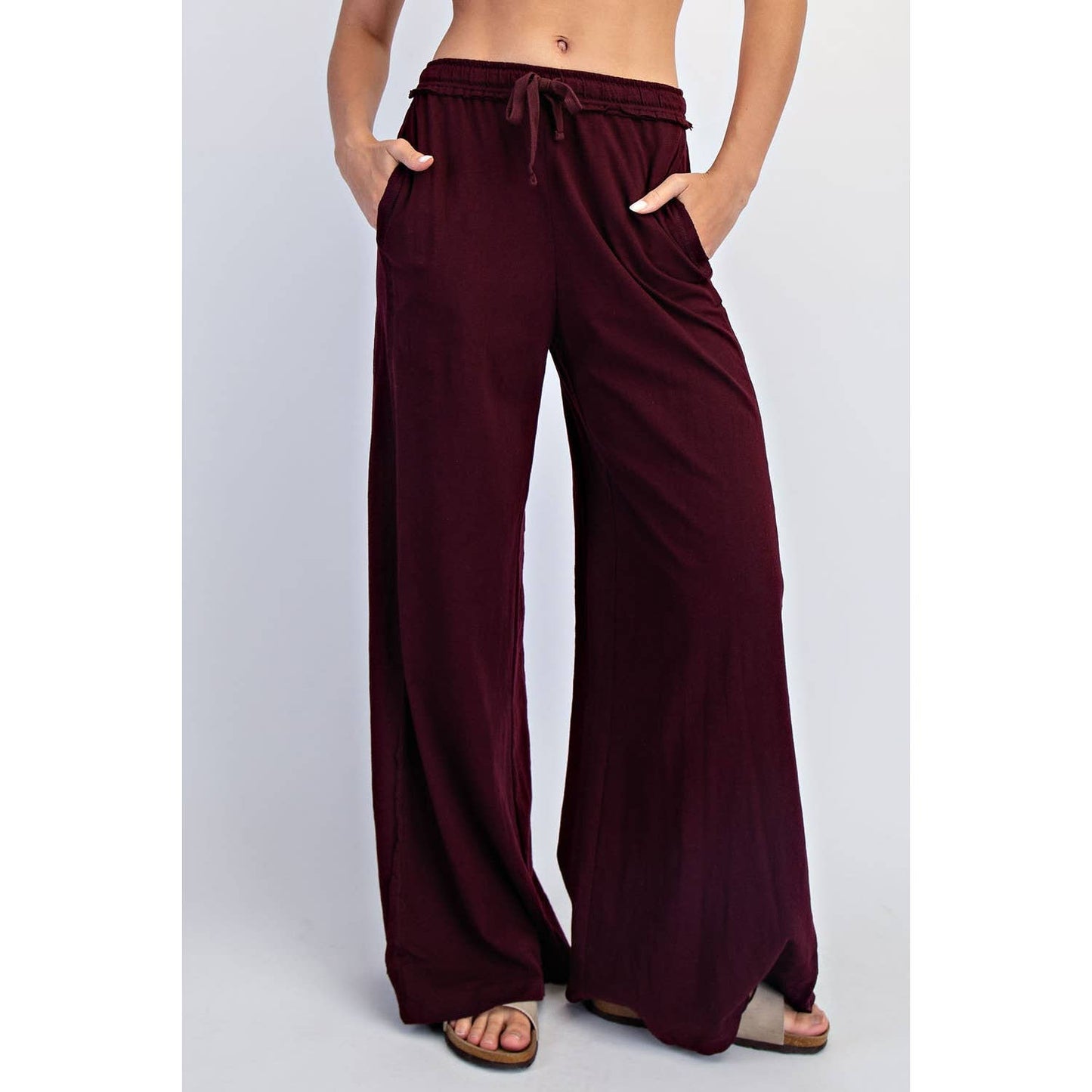 COTTON SLUB LOUNGING WIDE PANT
