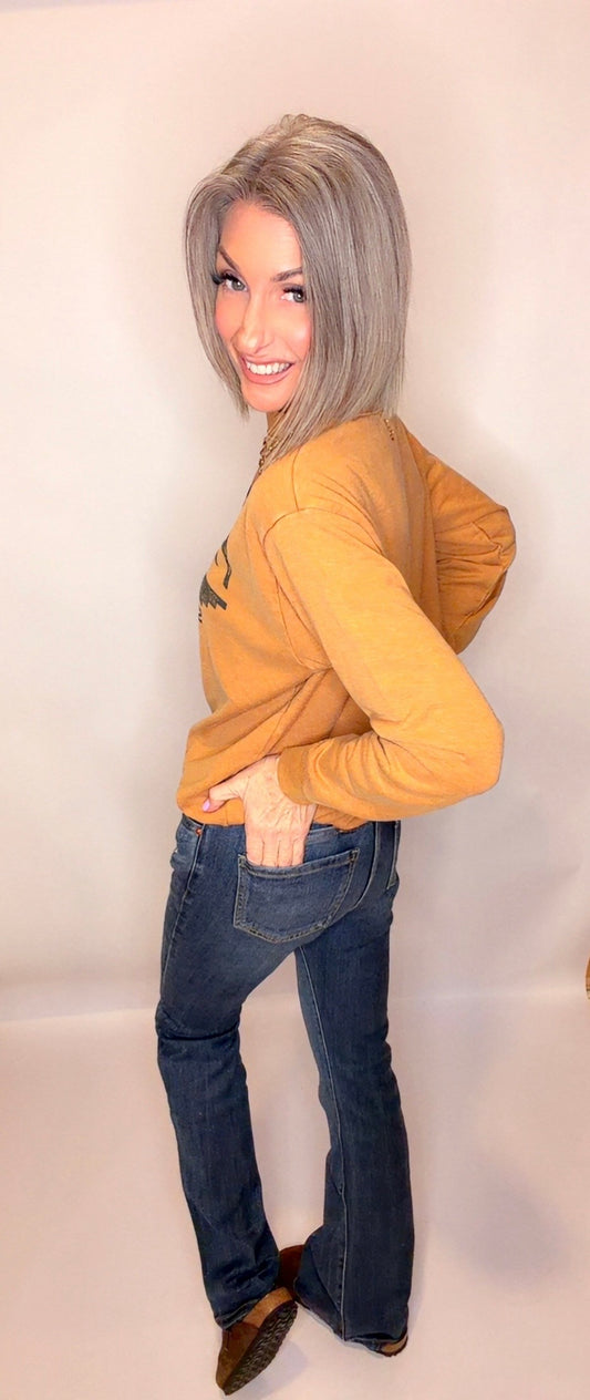 ECO FABRIC HIGH RISE PHONE POCKET BOOTCUT JEANS