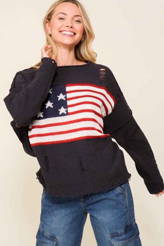 Distressed USA Americana Sweater 2
