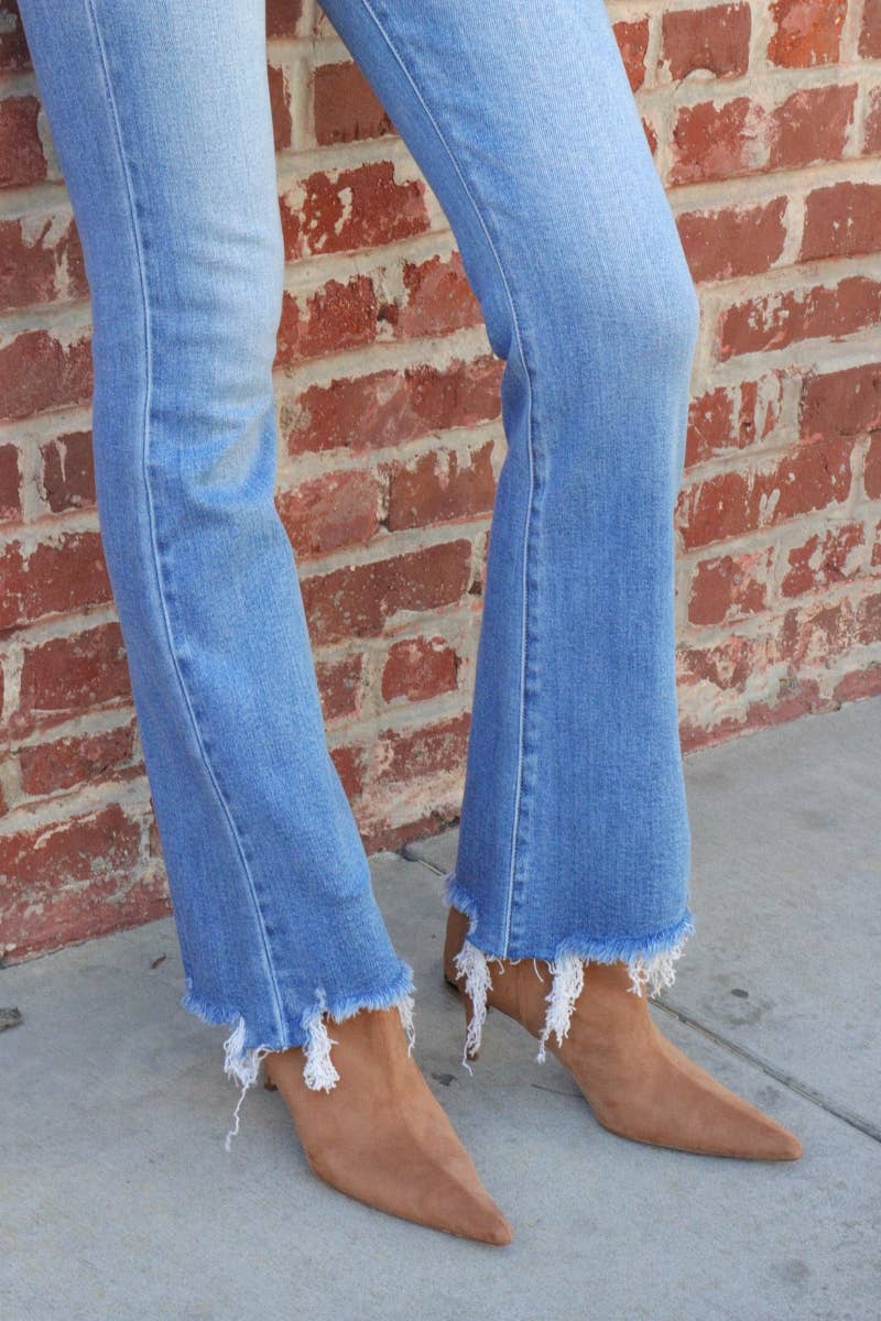 MESH TUMMY CONTROL HIGH RISE HOLLY FLARE JEANS
