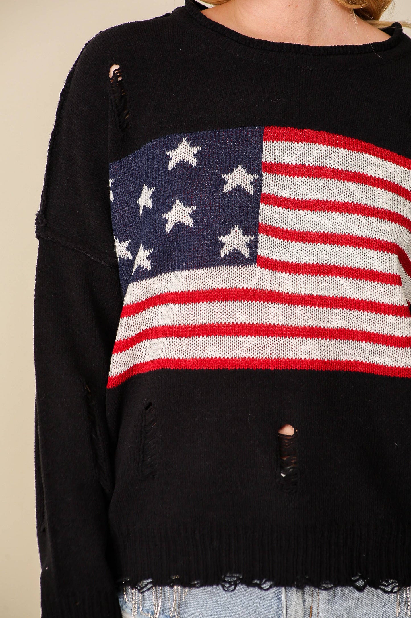 Distressed USA Americana Sweater 2
