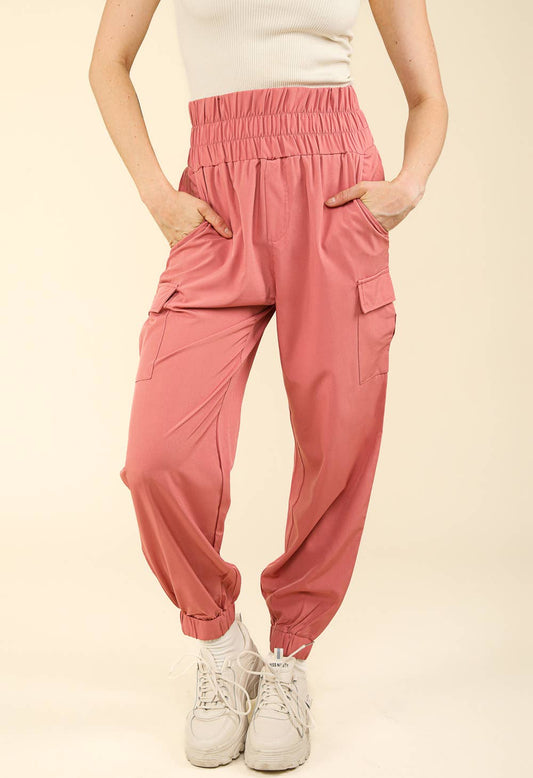 High Waisted Cargo Active Joggers w/ Pockets