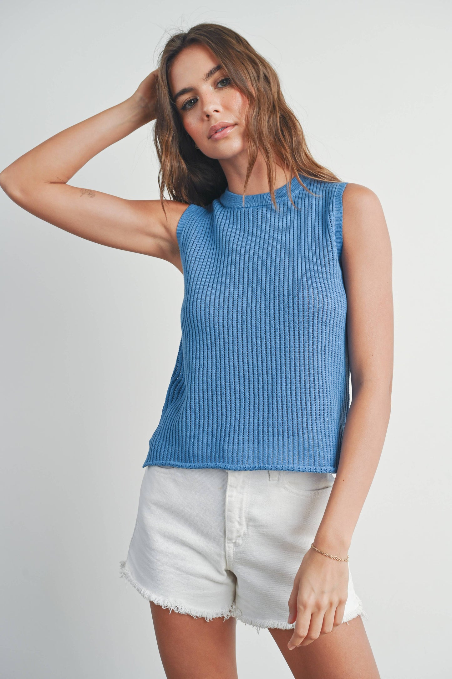 Rib-knit Sweater Vest - BMW7239