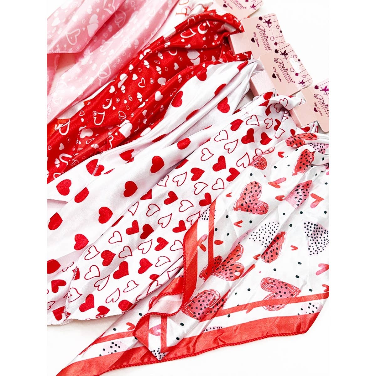 Multiuse Heart Print Satin Scarf