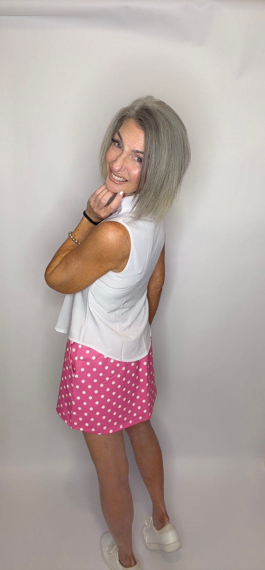 Pink Polka Dot Skort