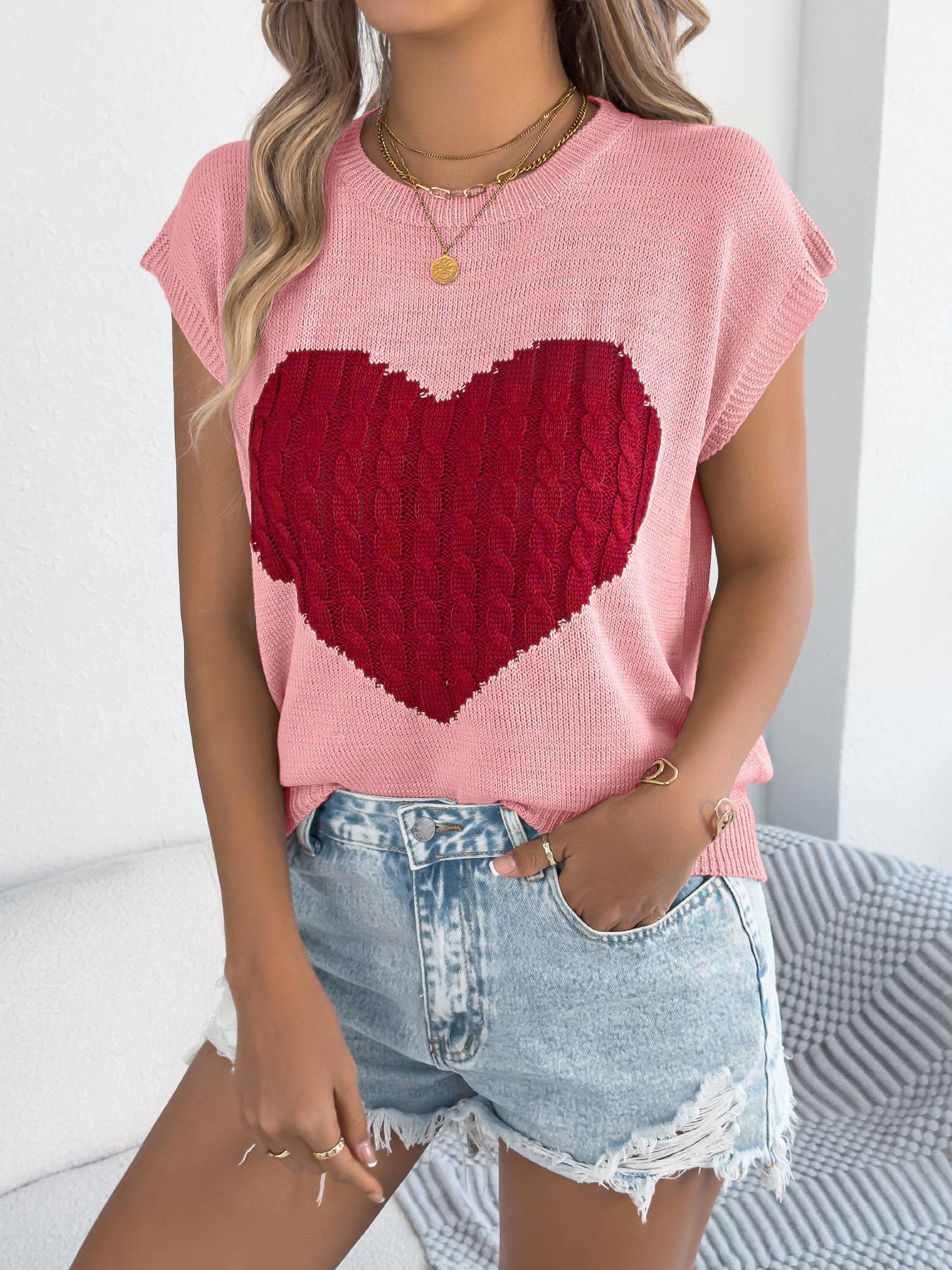 Valentine Heart Knit Sweater