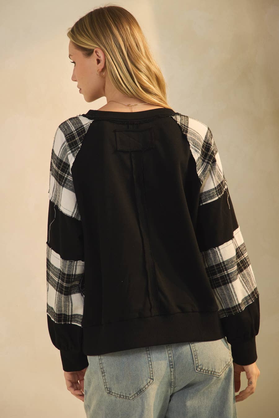 Plus Plaid Pumpkin Graphic Sweatshirt