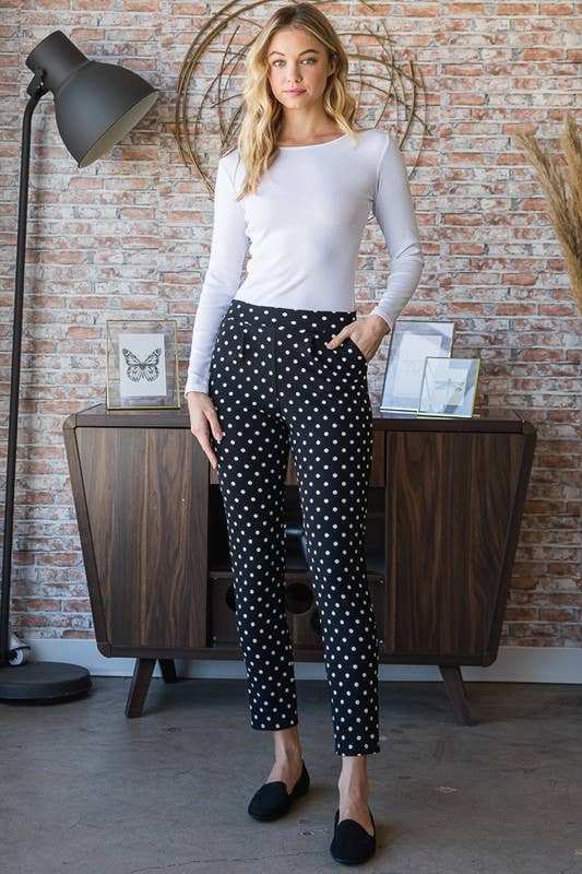 POLKA DOT STRAIGHT PANTS
