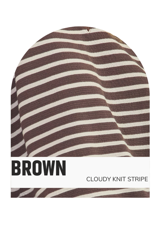 "SPOOKY" STRIPE CLOUDY KNIT TOP