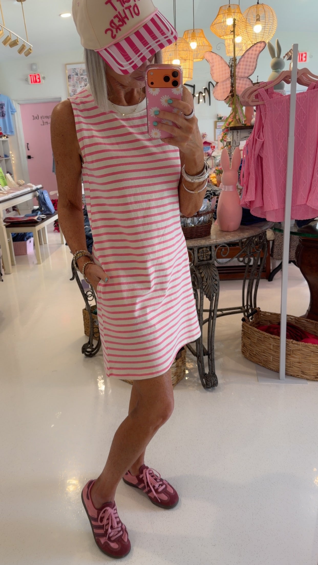 Striped Sleeveless Mini Dress