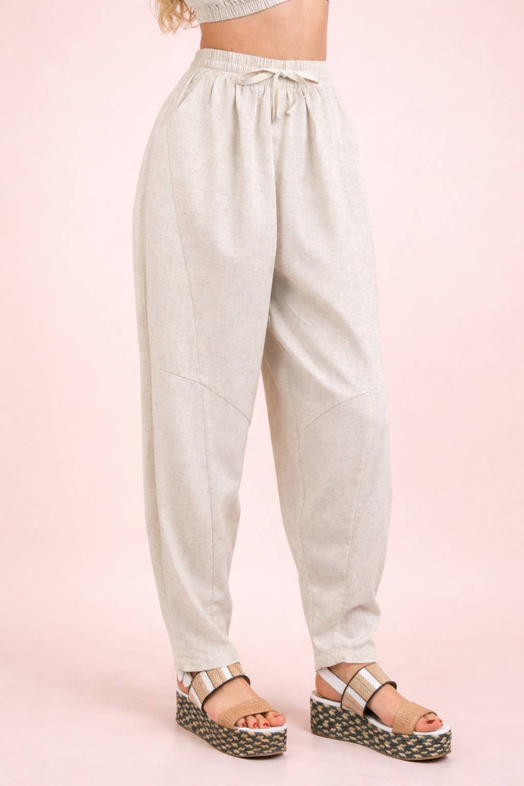 Solid Barrel Comfy Woven Pants