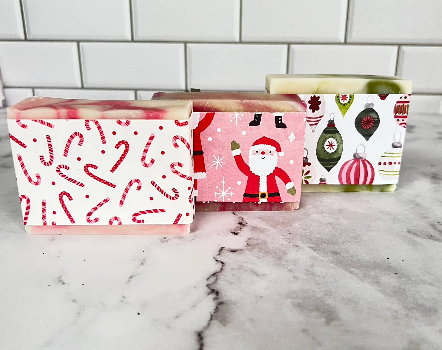 Peppermint Soap Bar, Candy Cane Soap, Christmas gift