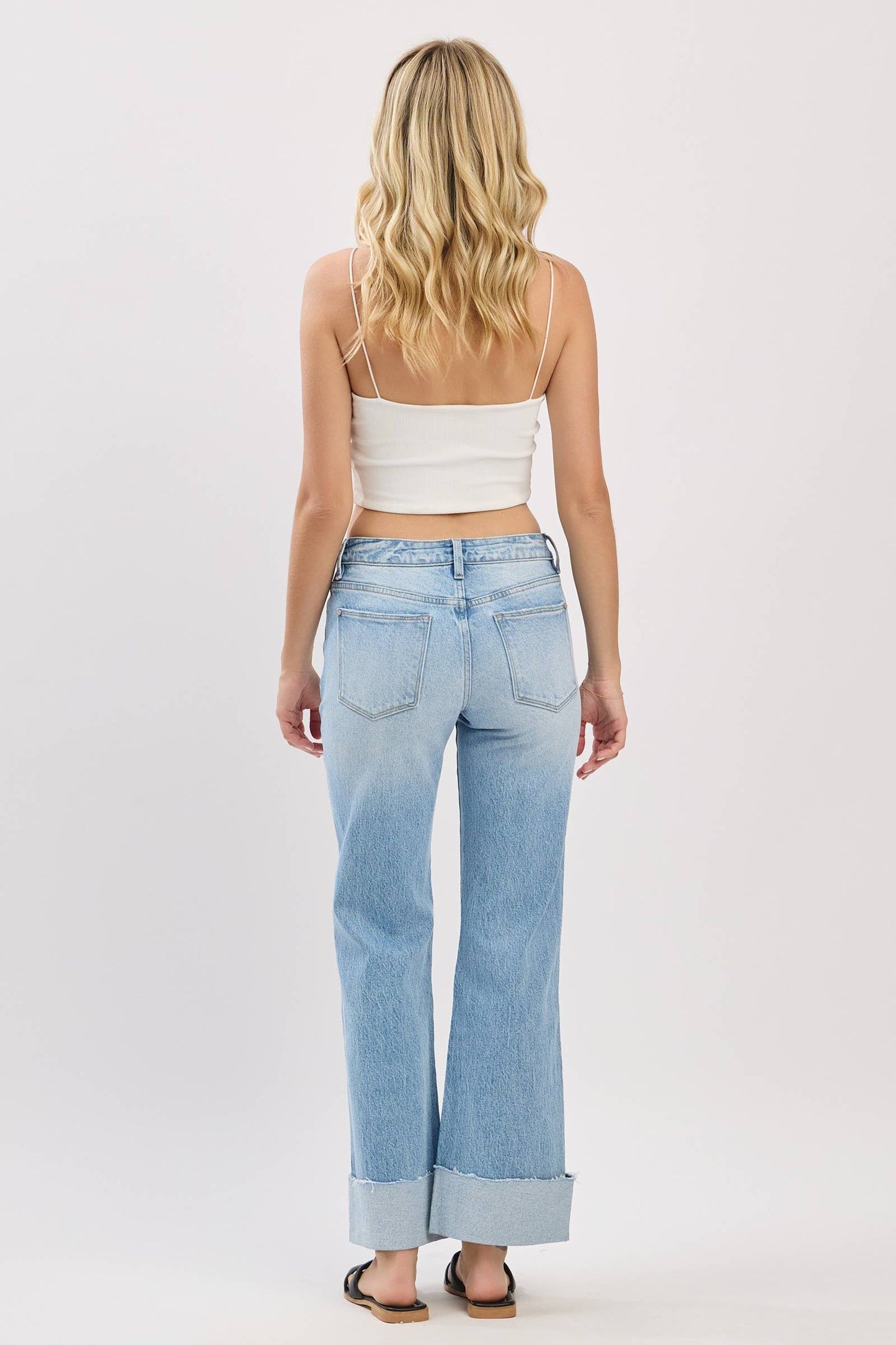 MID RISE COMFORT RELAXED FLARE W/ CUFFED HEM
