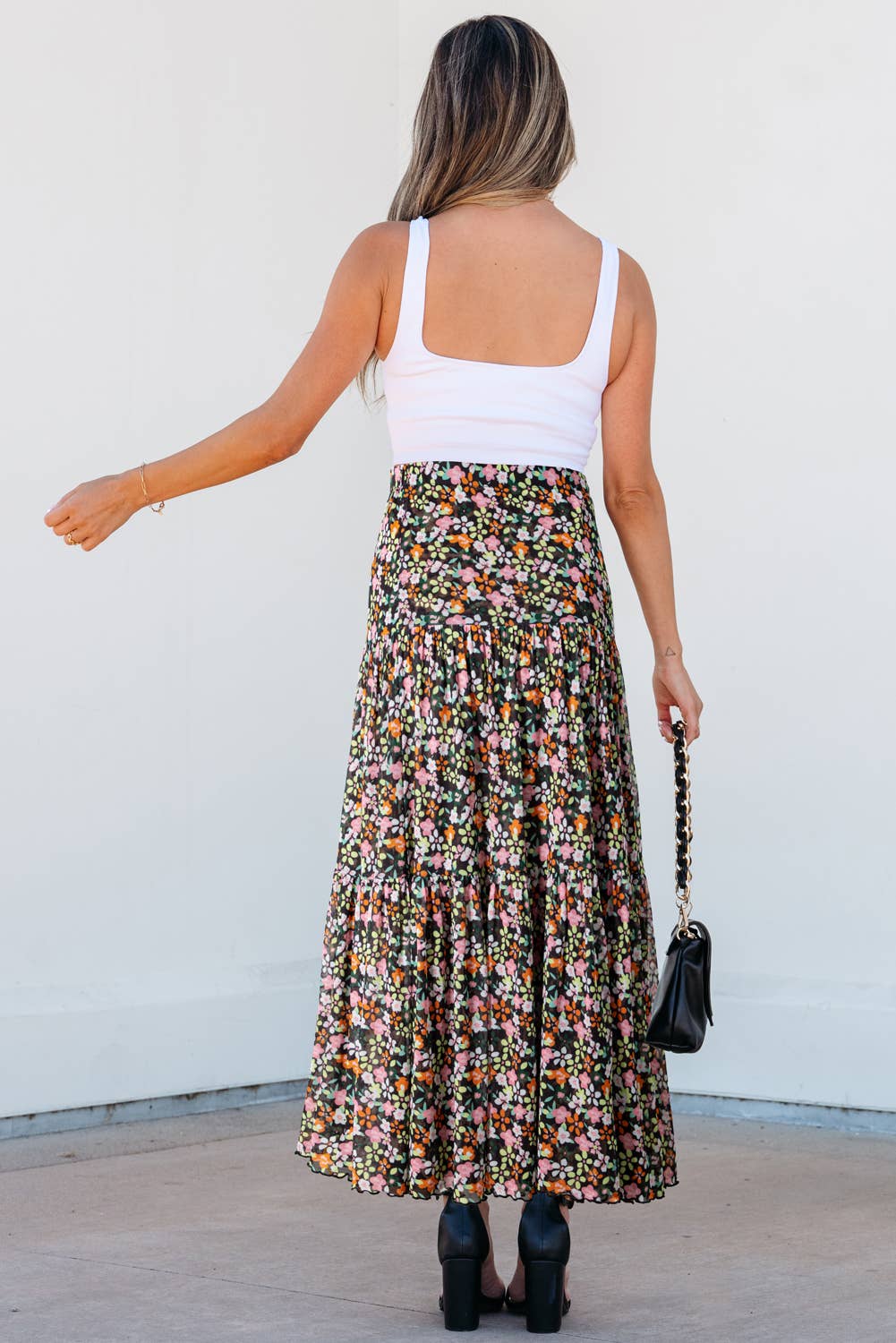 REVERSIBLE Leopard Floral  Ruffle Hem Maxi Skirt**** 3 small 3 med 2 large