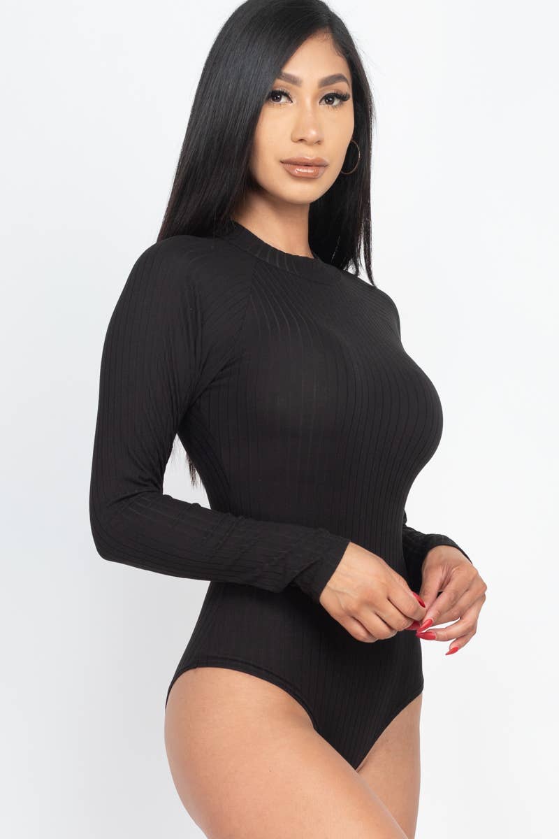 MockNeck Ribbed Bodysuit