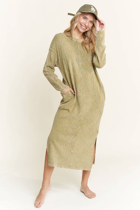 MineralWash Crewneck Melange sweater dress
