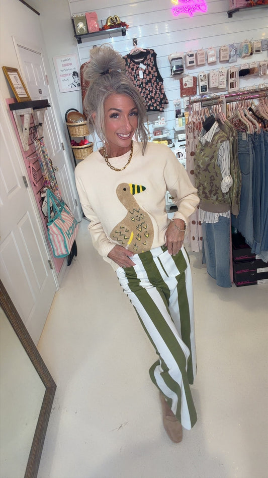 Stripe Wide Leg Pants