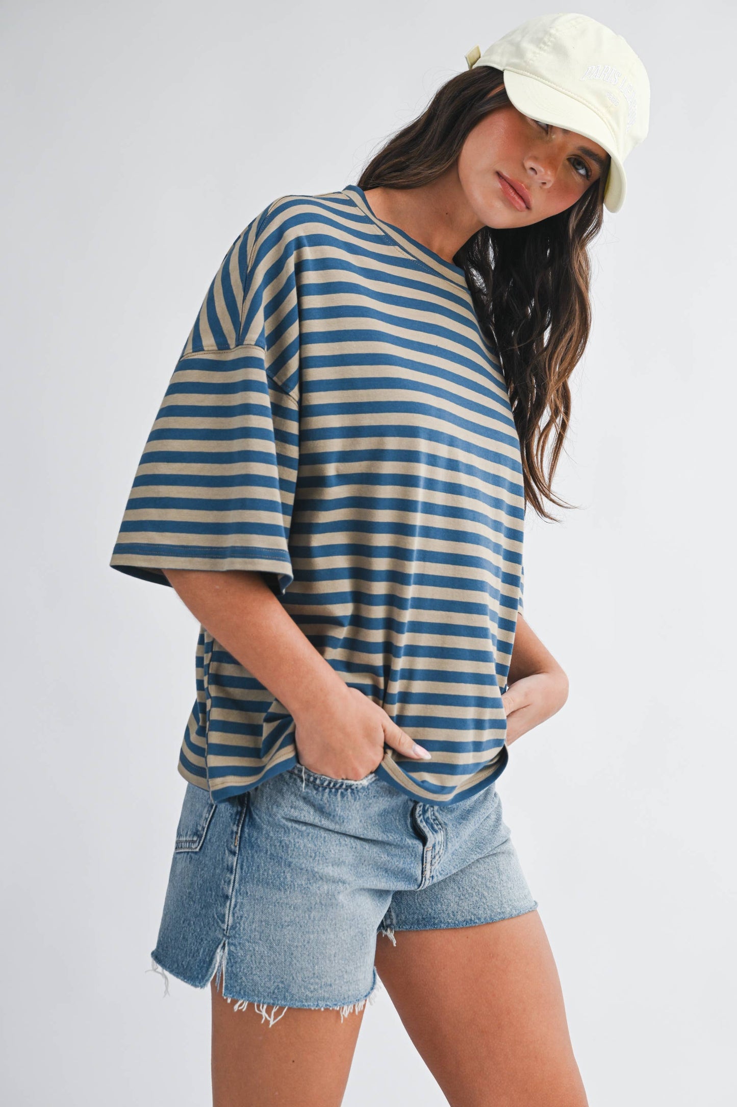 Oversized Stripe Boyfriend Tee