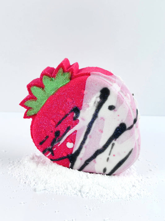 Berry Dipped Bath Bomb with Avocado Oil & Cocoa Butter