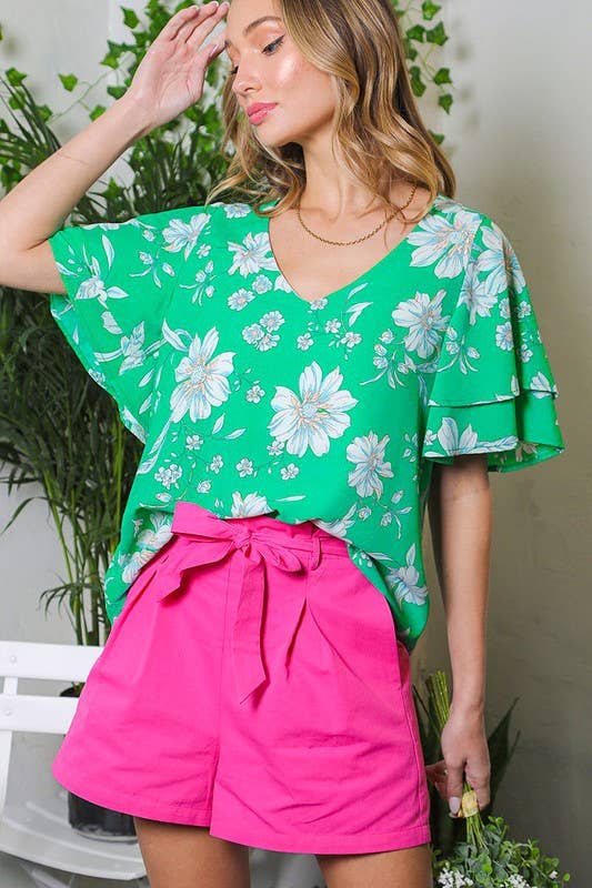 High-Rise Waist Tie 100% Cotton Shorts
