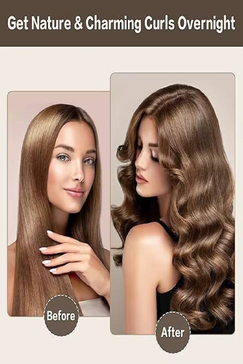 Satin Heatless Hair Curler Curling Flexi Rods Pack