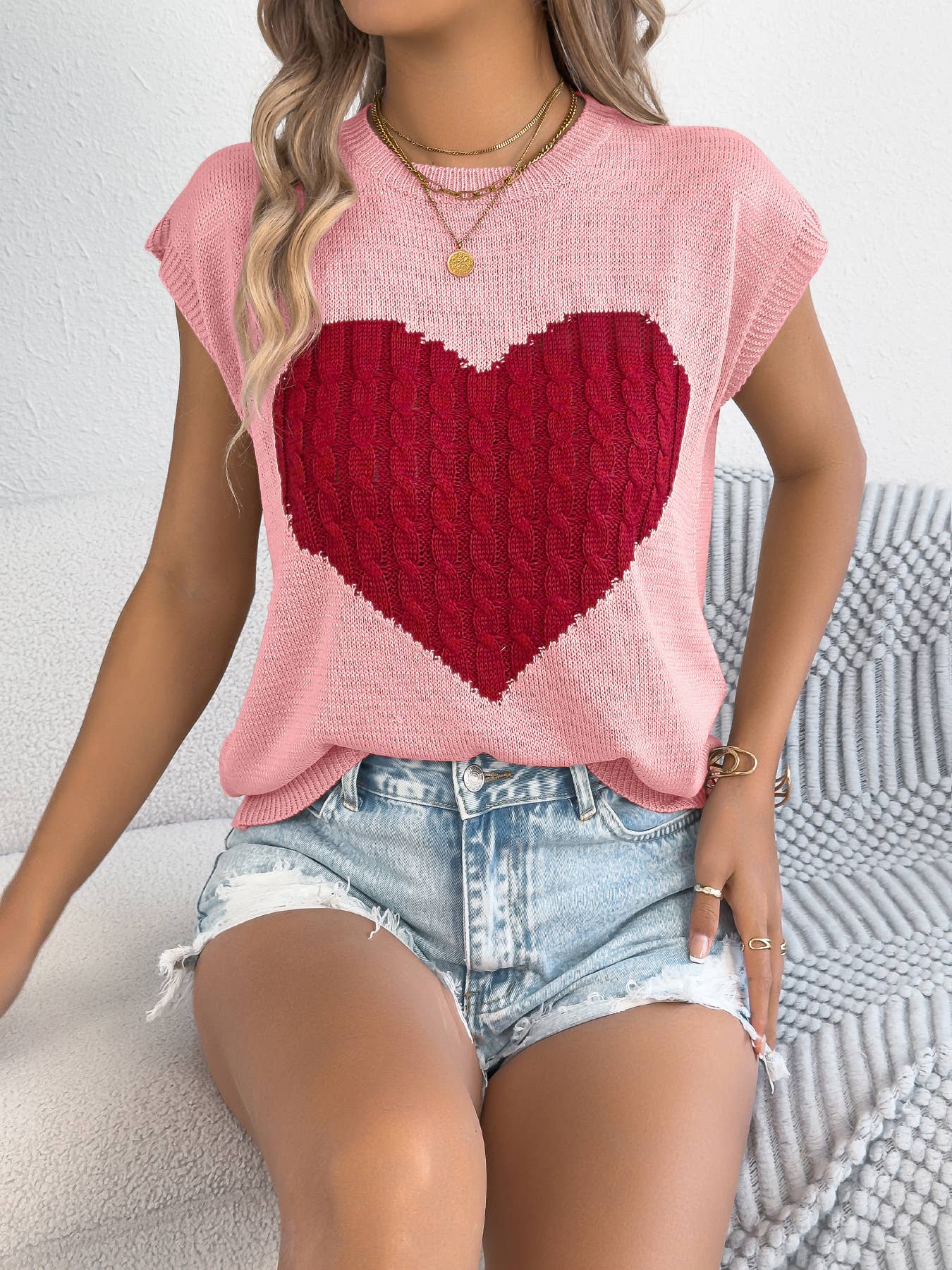 Valentine Heart Knit Sweater