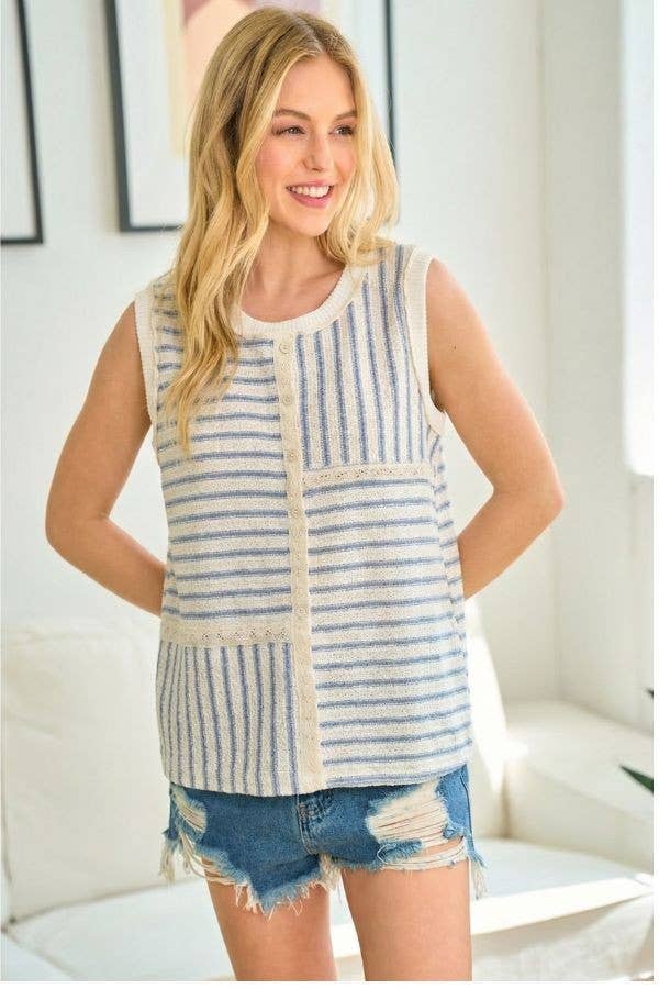 Canyon Roads Mixed Stripe Knit Tank