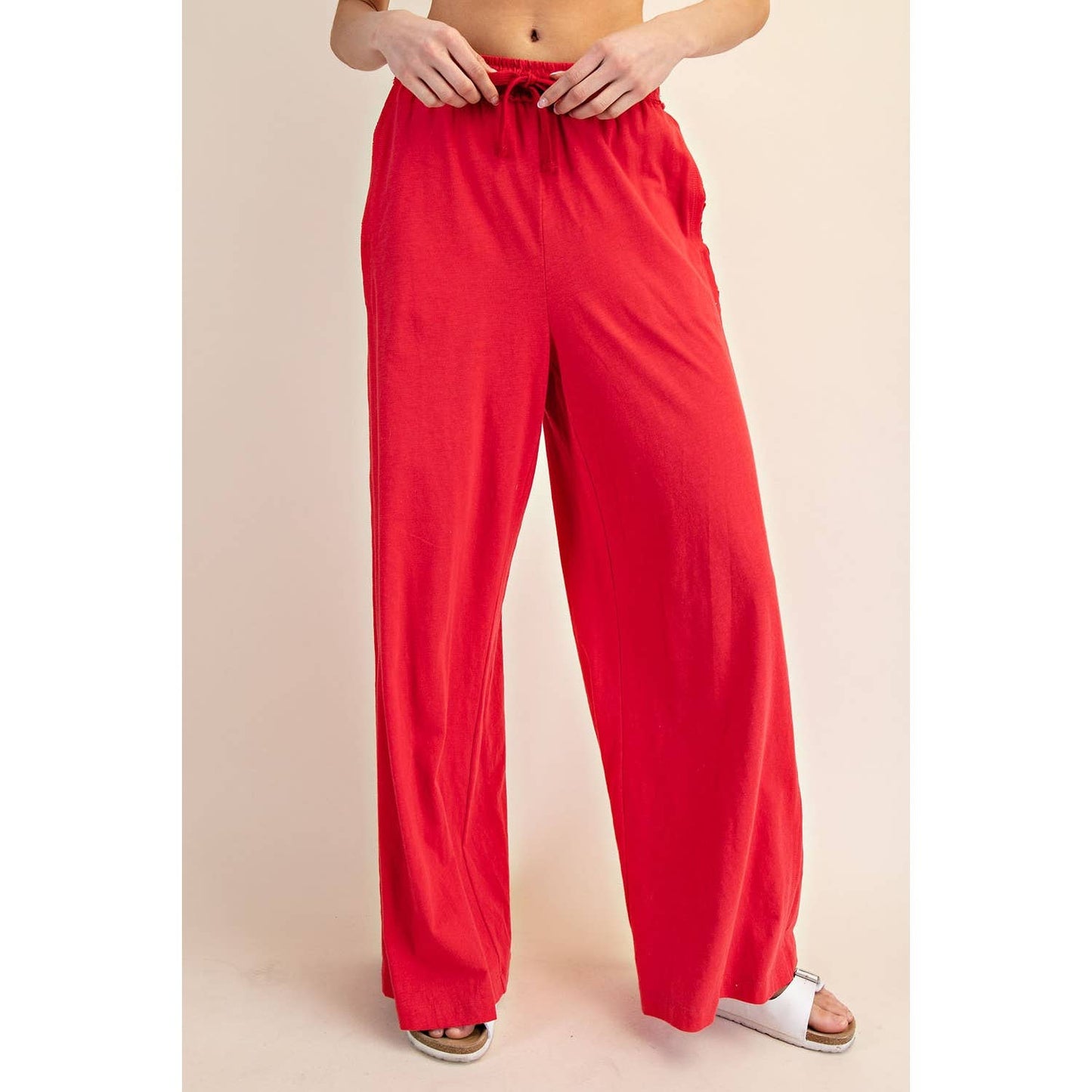 COTTON SLUB LOUNGING WIDE PANT