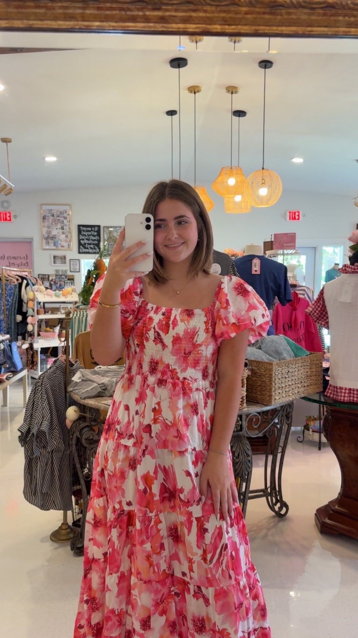 Elegant Off-Shoulder Floral Puffy Sleeve Bubble Dress