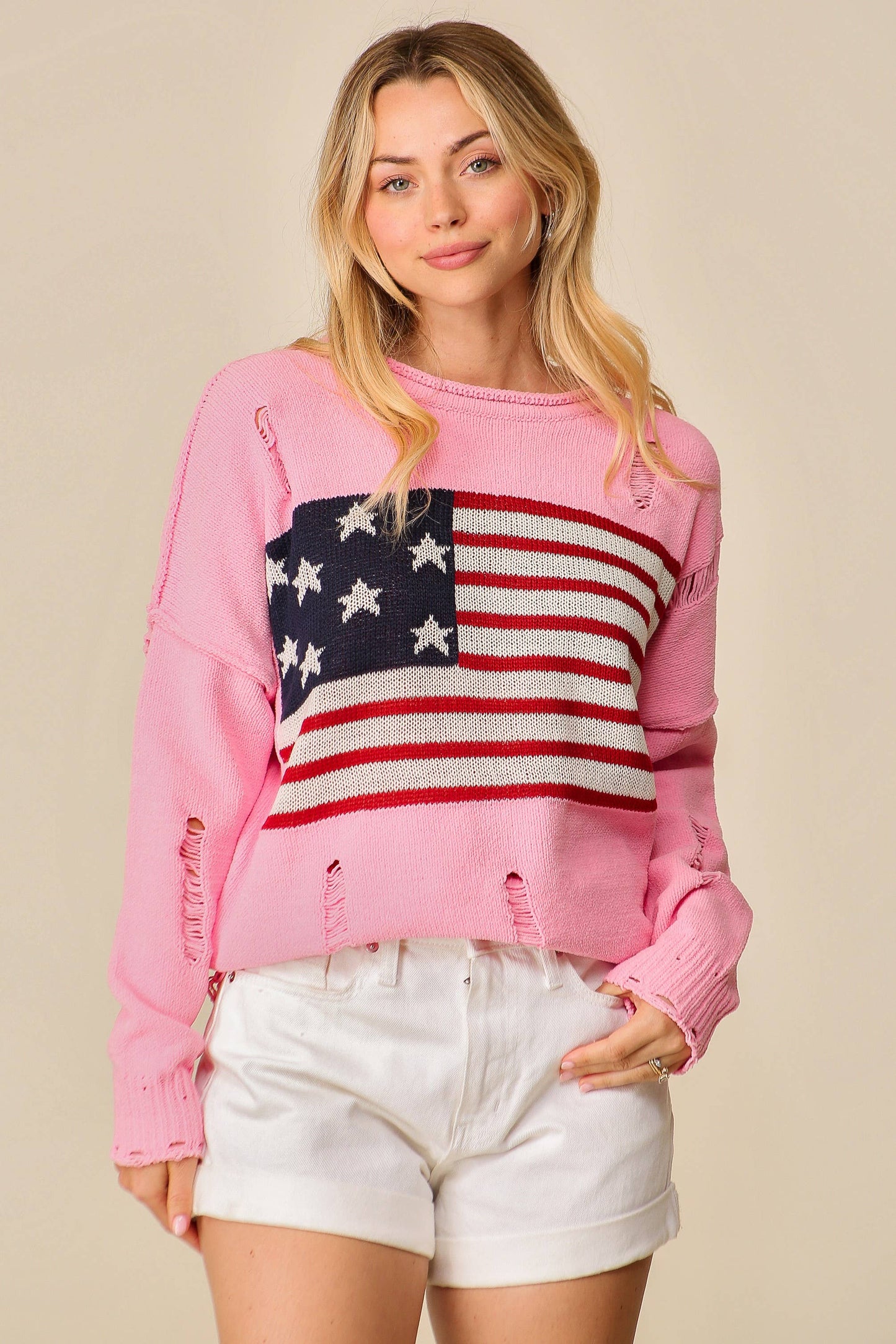 Distressed USA Americana Sweater 2