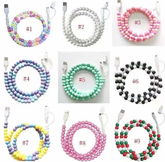 Beaded Phone Charging Cables
