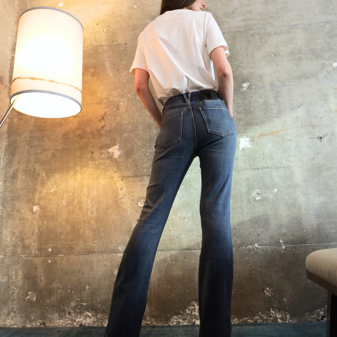 ECO FABRIC HIGH RISE PHONE POCKET BOOTCUT JEANS