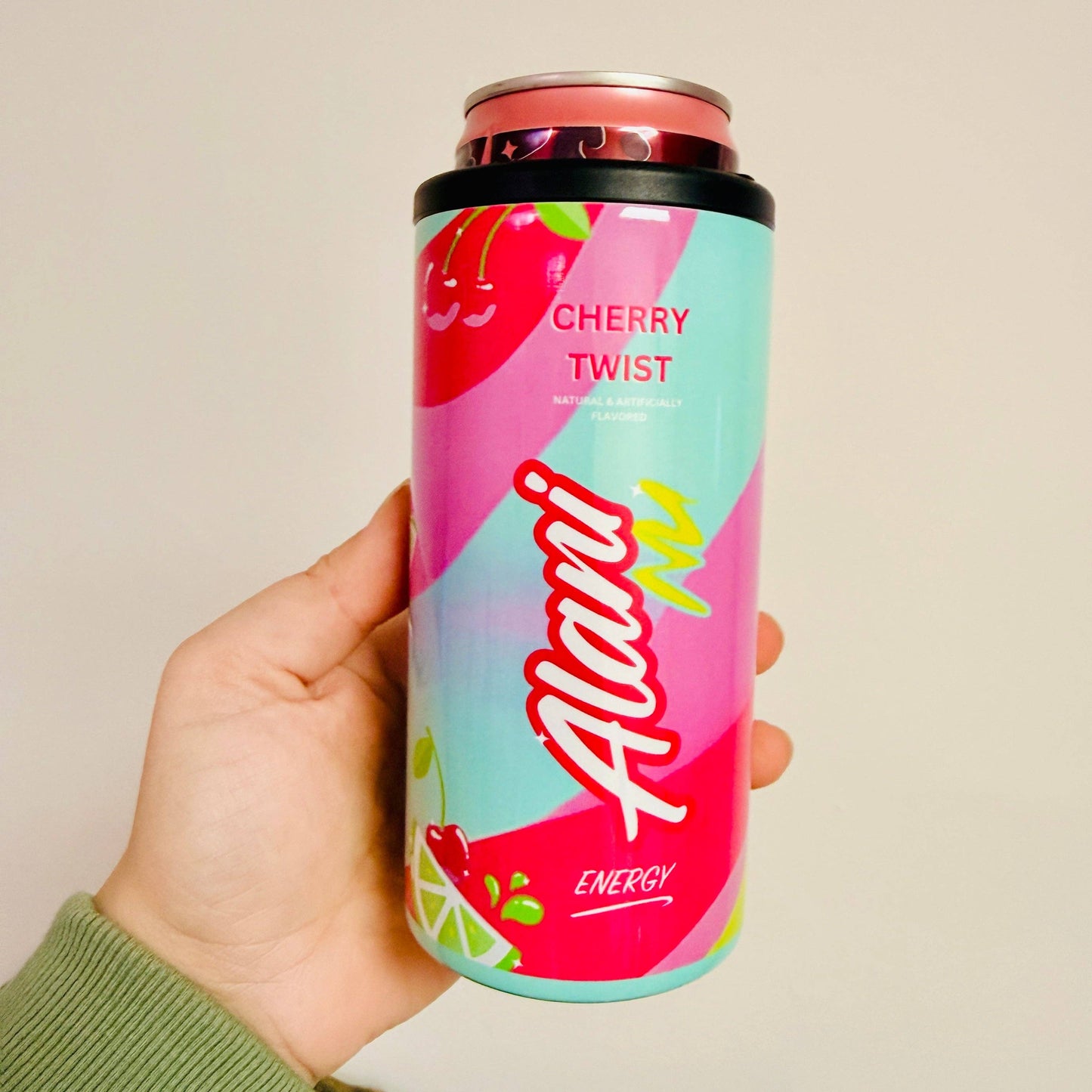 Slim Can Cooler, Cherry Energy