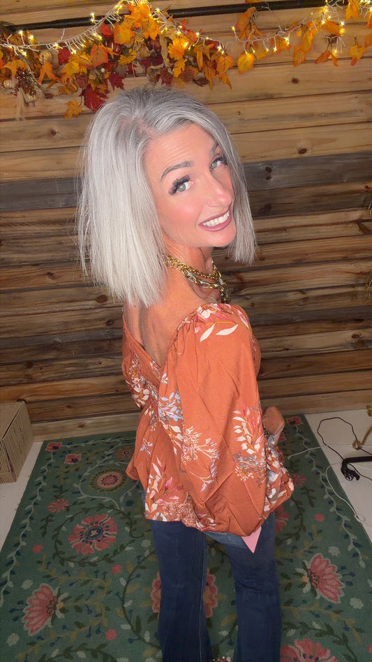Floral Smocked Peplum Top