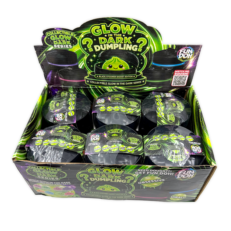 Fun Doh Glow In Dark Mystery Dumpling Squishy Black Basket