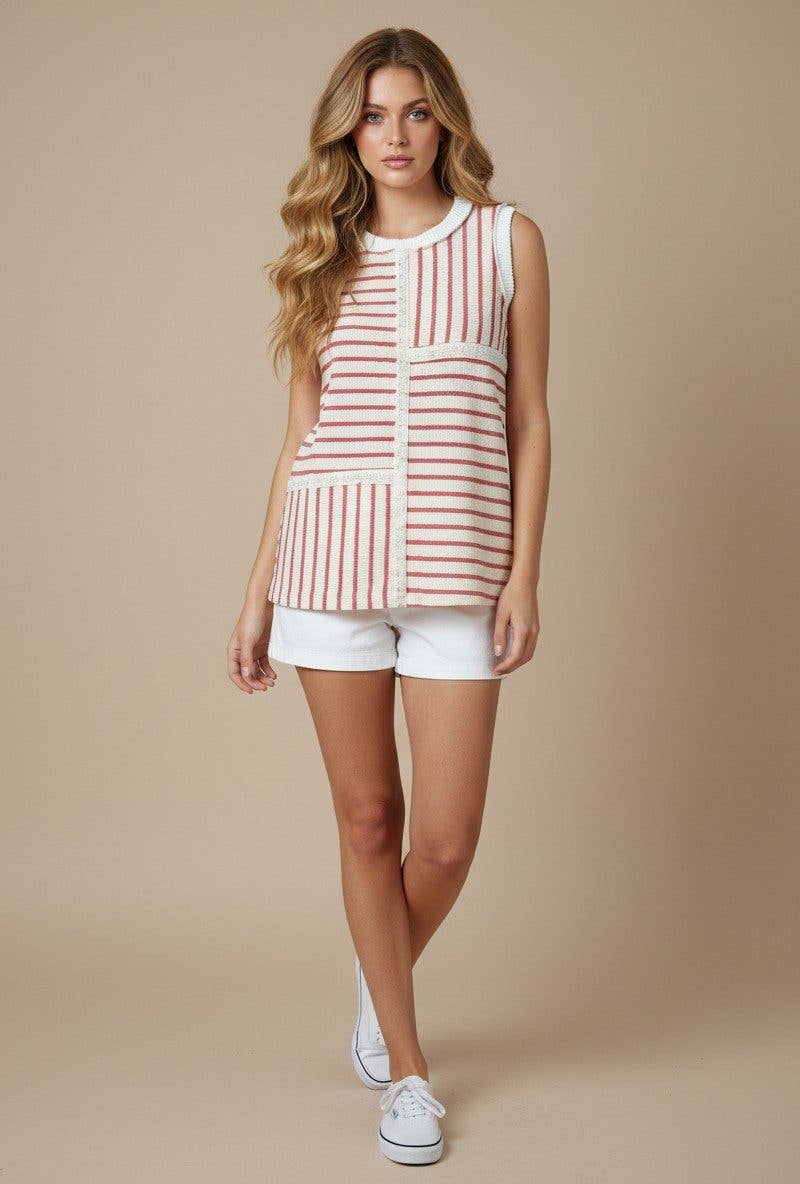 Canyon Roads Mixed Stripe Knit Tank