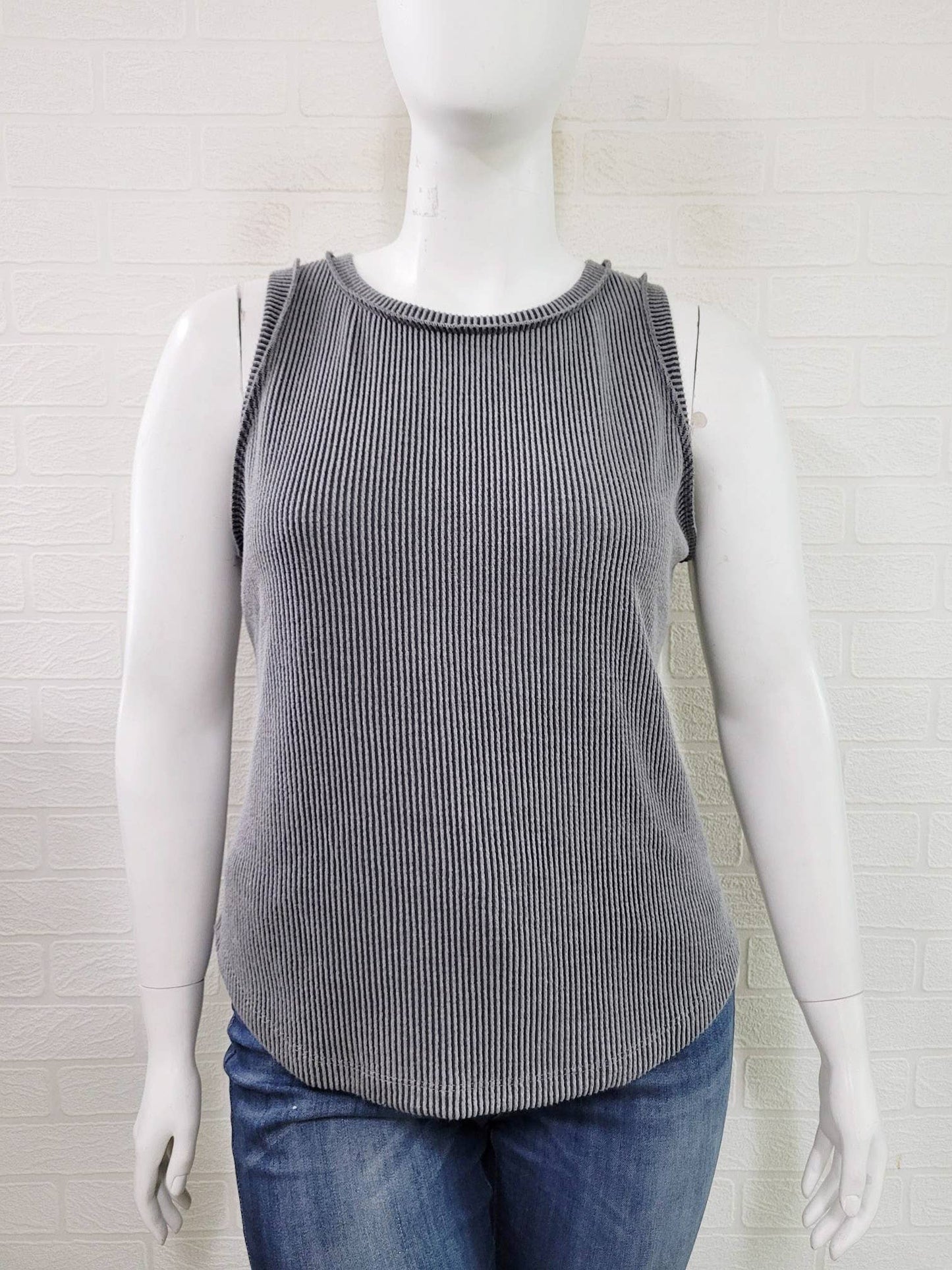 Plus Size Ribbed Tank Top/shorts