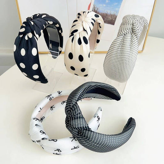 SOFT KNOTTED POLKA DOT HEADBAND HAIR BAND | 40HB188