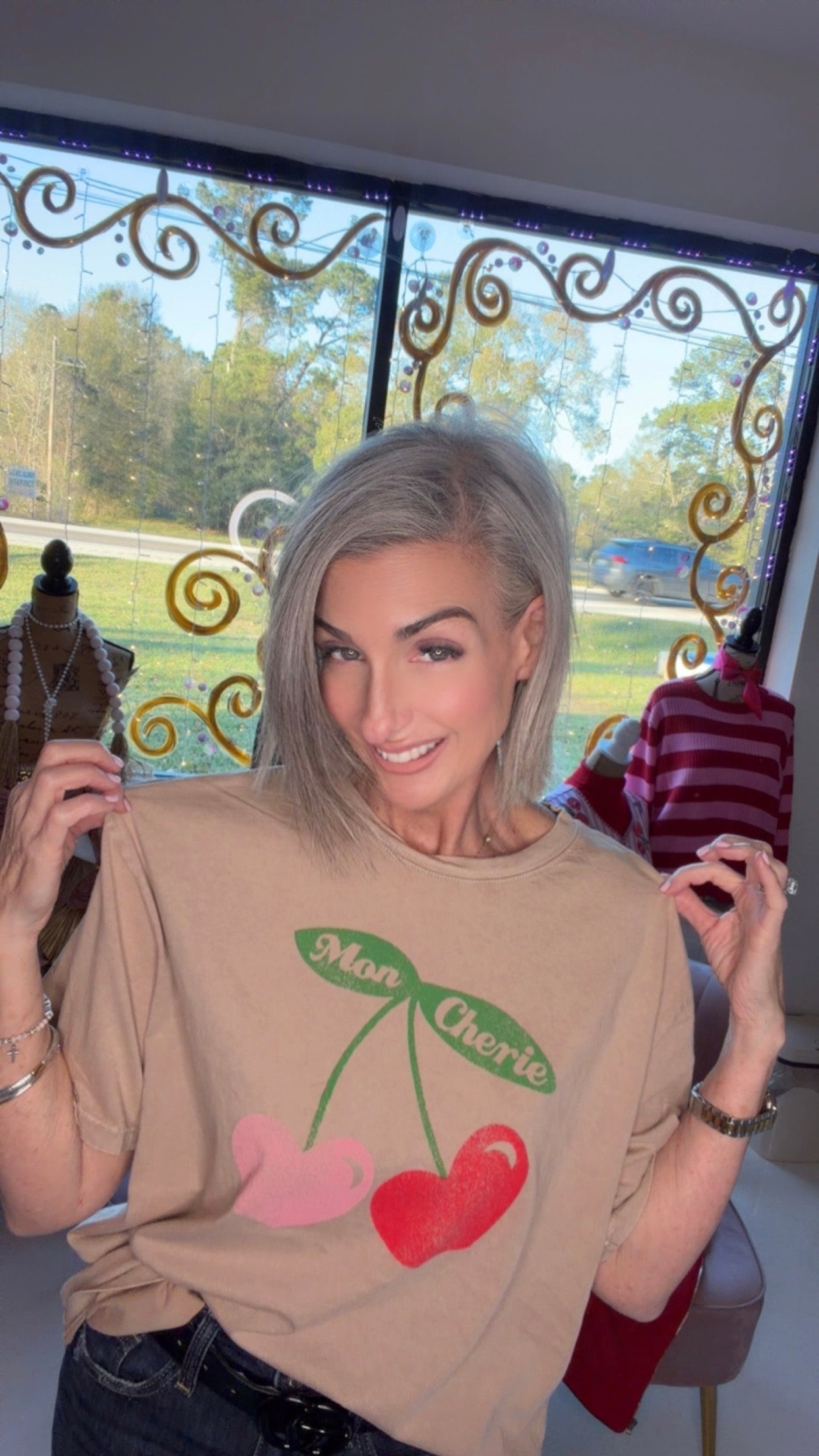 MON CHERIE OVERSIZED MINERAL GRAPHIC TEE