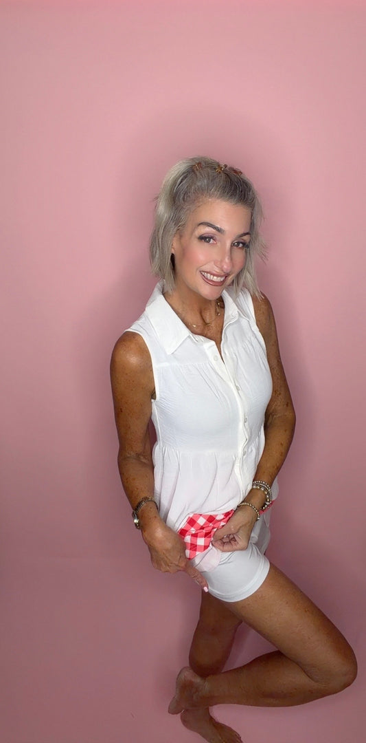 Red Diagonal Gingham Skort