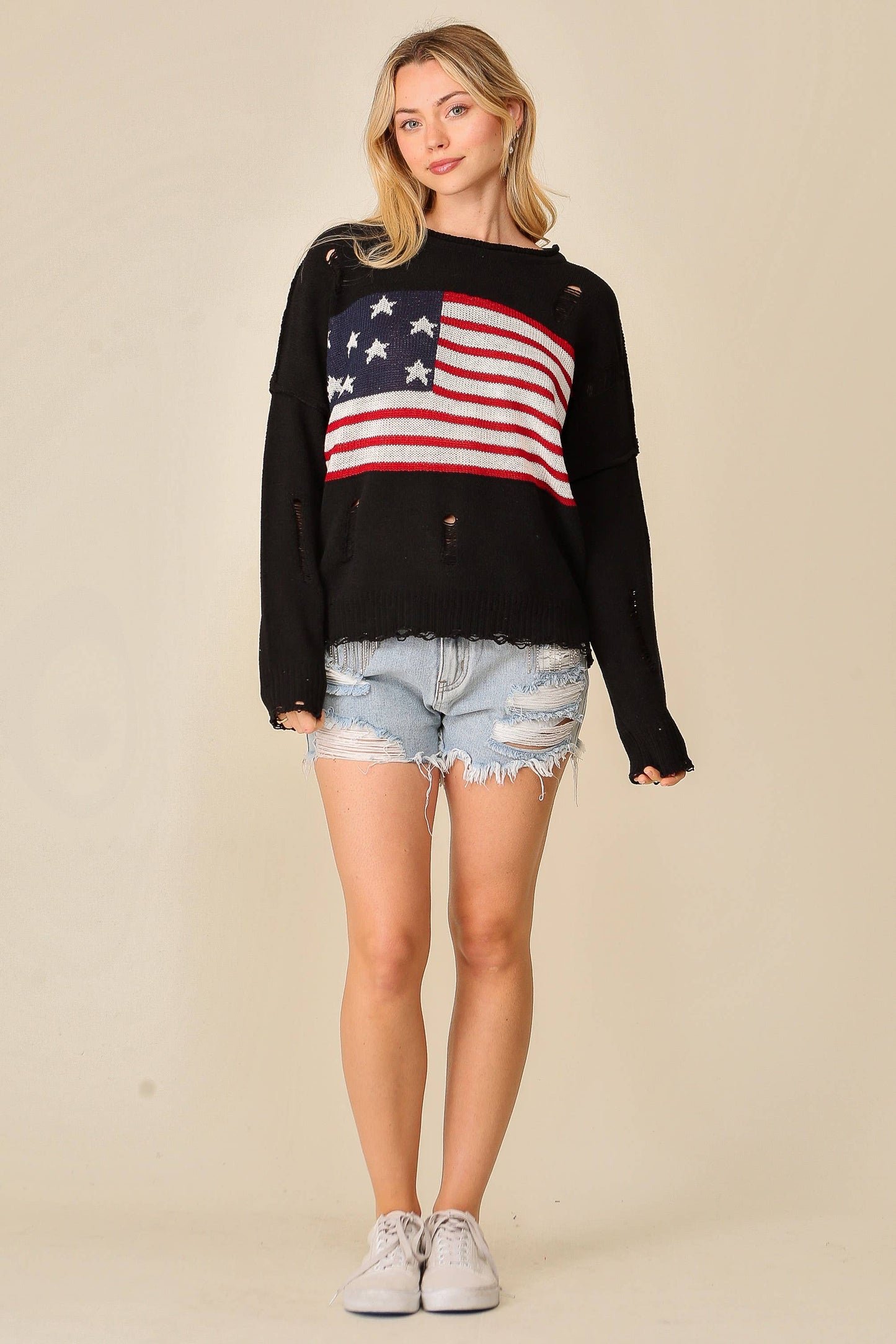 Distressed USA Americana Sweater 2
