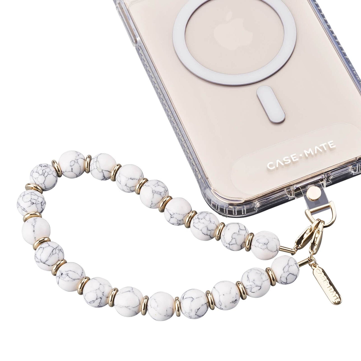 Beaded Marble Phone Charm Wristlet