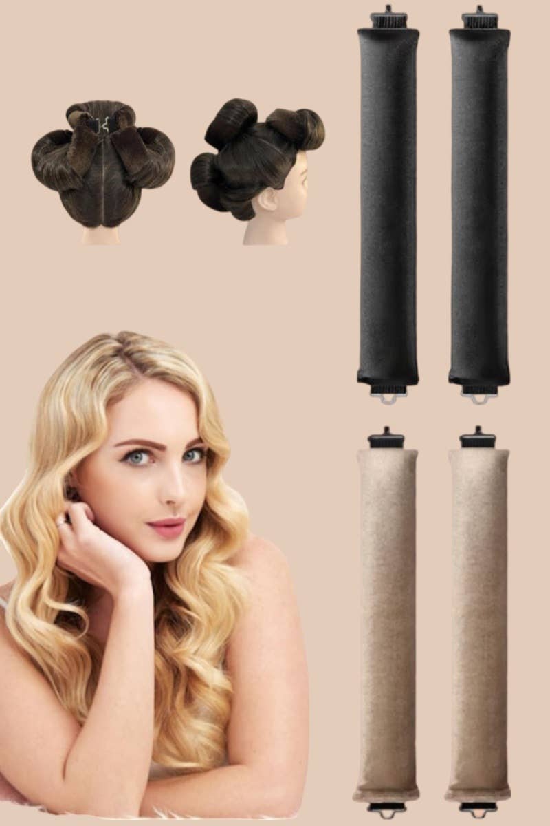 Satin Heatless Hair Curler Curling Flexi Rods Pack