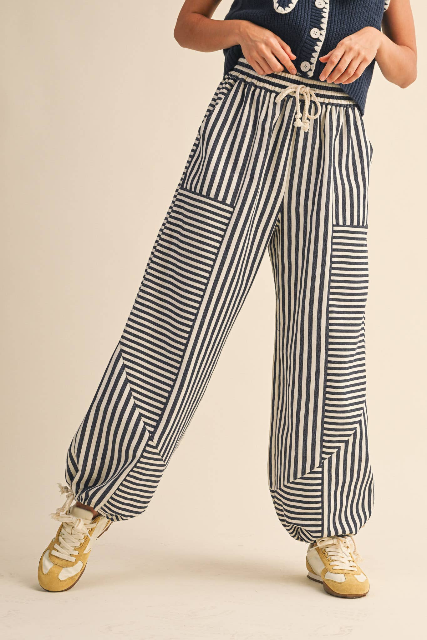 MIXED STRIPES PARACHUTE PANTS
