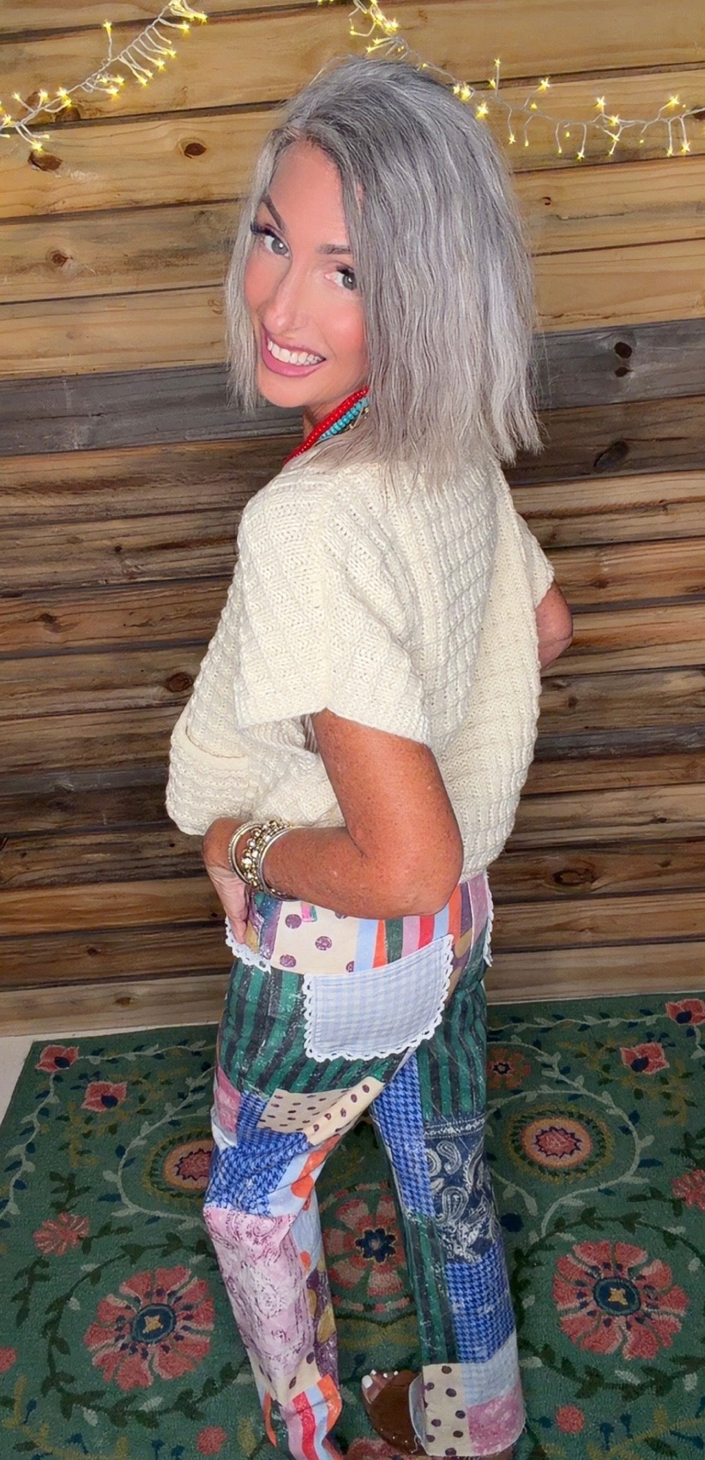 Waffle Texture Crop Cardigan