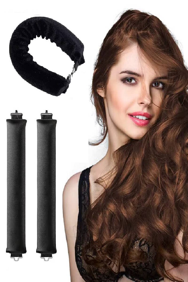 Satin Heatless Hair Curler Curling Flexi Rods Pack