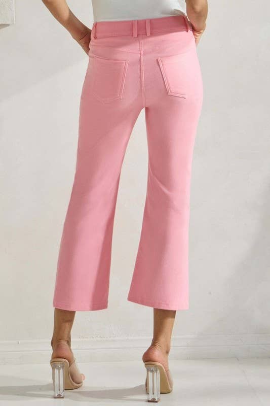 Women's Classic Solid Straight Leg Crop Pants