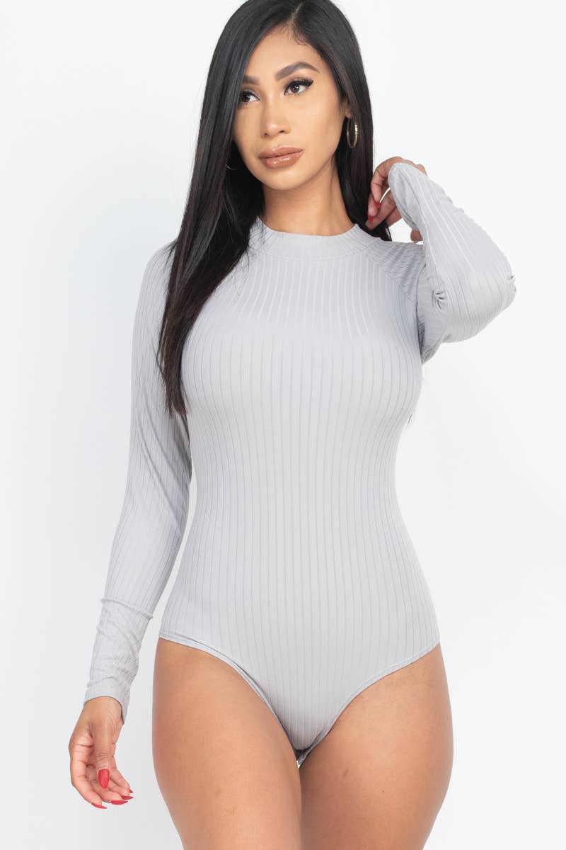 MockNeck Ribbed Bodysuit