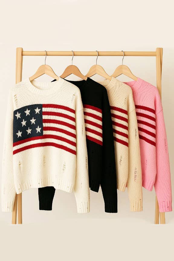 Distressed USA Americana Sweater 2