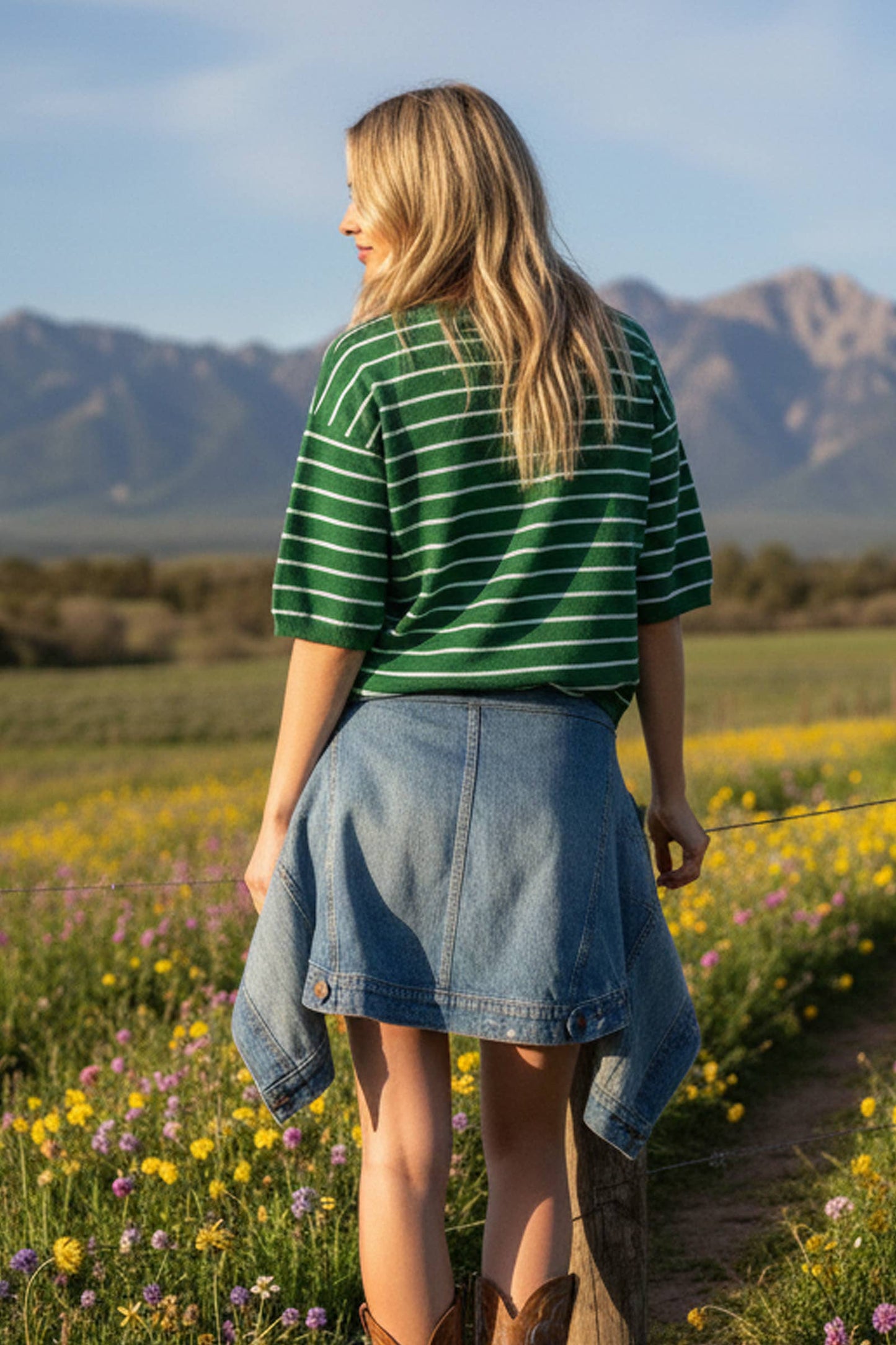 Oversized Lightweight Striped Sweater Top